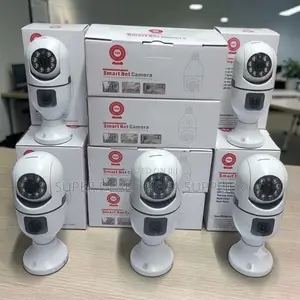 Wireless Connectivity PTZ Rotating Dual Lens Wifi Bulb Cameras
