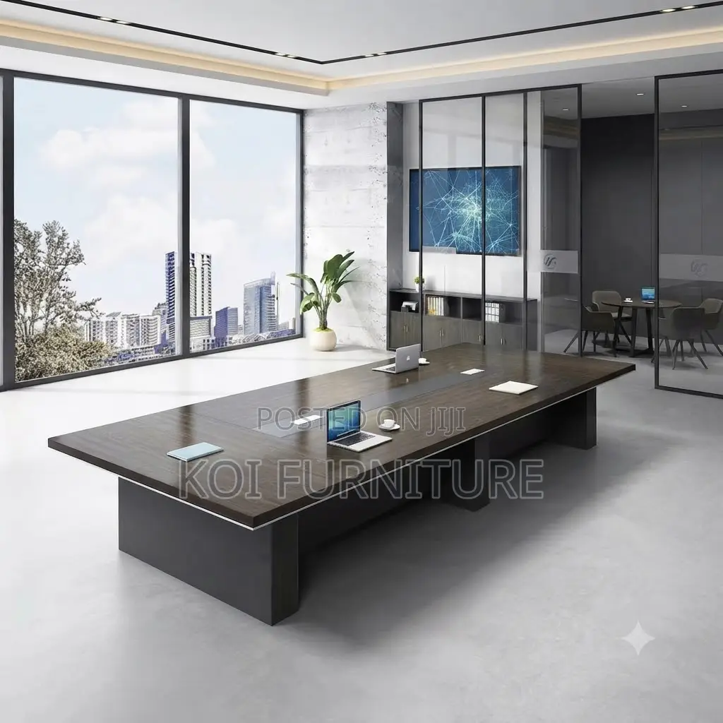 Boardroom Table; 3 Meters Gray-Brown Executive Boardroom Table