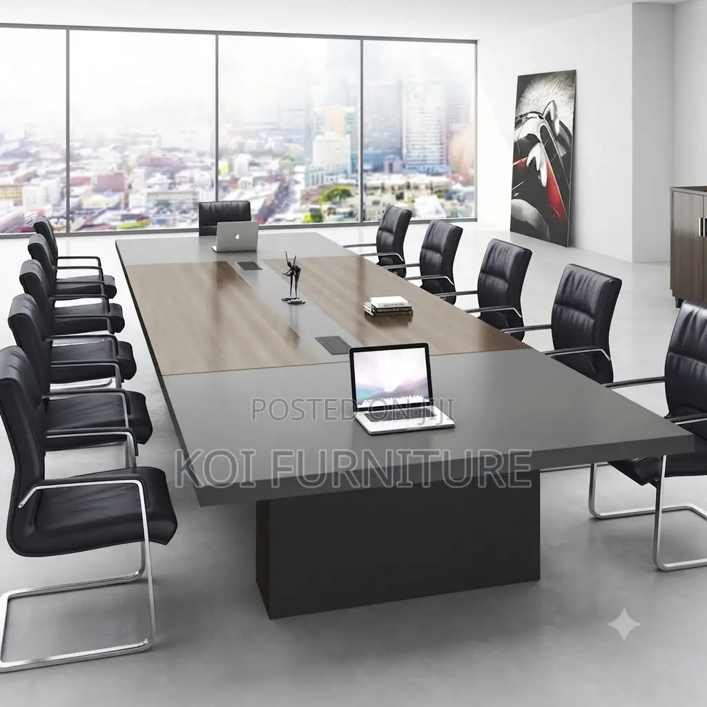 Boardroom Table; 3 Meters Gray-Brown Executive Boardroom Table