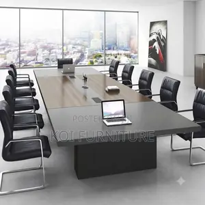 Boardroom Table; 3 Meters Gray-Brown Executive Boardroom Table
