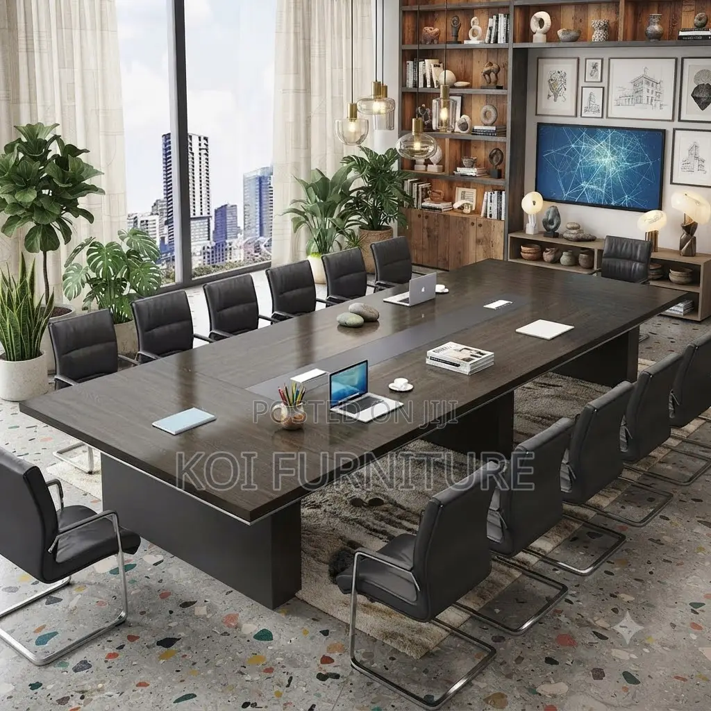 Boardroom Table; 3 Meters Gray-Brown Executive Boardroom Table