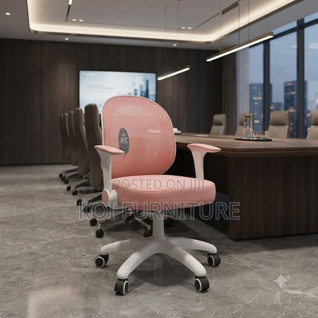 Office Chairs; Pink Home Studying Clerical Chairs - thumbnail 2