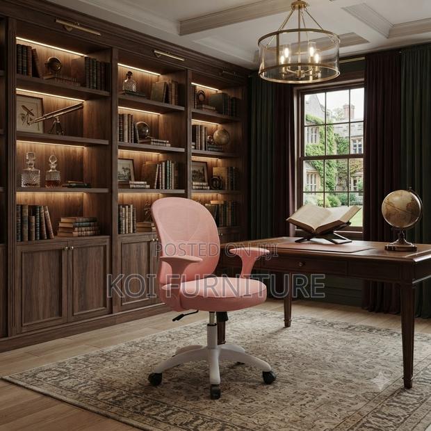 Office Chairs; Pink Home Studying Clerical Chairs - thumbnail 3