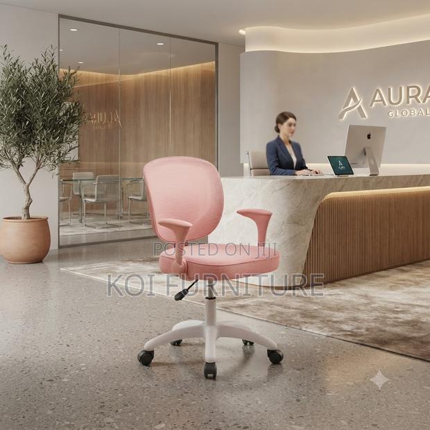 Office Chairs; Pink Home Studying Clerical Chairs - thumbnail 6