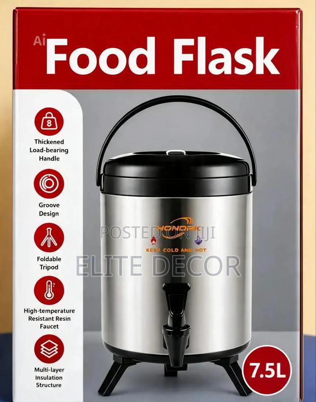 Honorx 7.5L Stainless Steel Hot Cold Food Flask With Stand