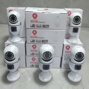 Promo Prices Crystal Clear HD PTZ Rotating Dual Lens Wifi Bulb Cameras