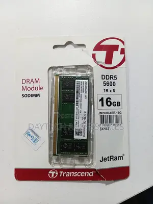 Transcend JetRam 16GB DDR5 RAM 5600MHz Unbuffered SO-DIMM 1Rx8 CL46.