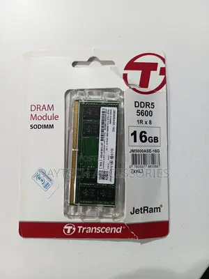 Transcend JetRam 16GB DDR5 RAM 5600MHz Unbuffered SO-DIMM 1Rx8 CL46.