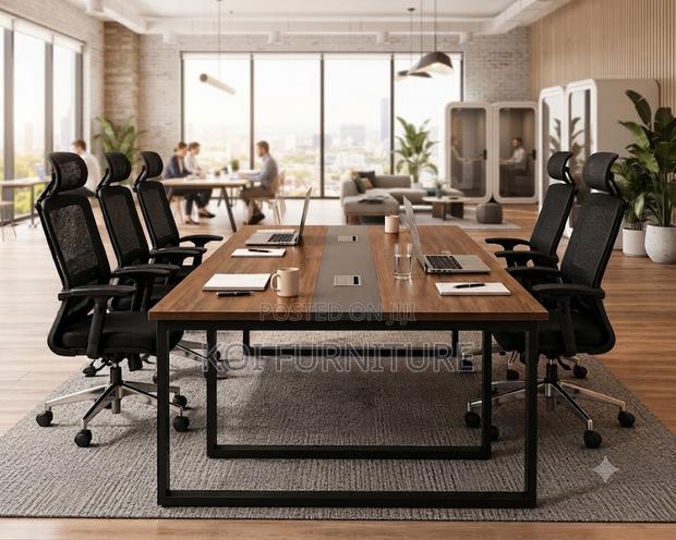 Boardroom Table; 2400mm Brown-Top Boardroom Table