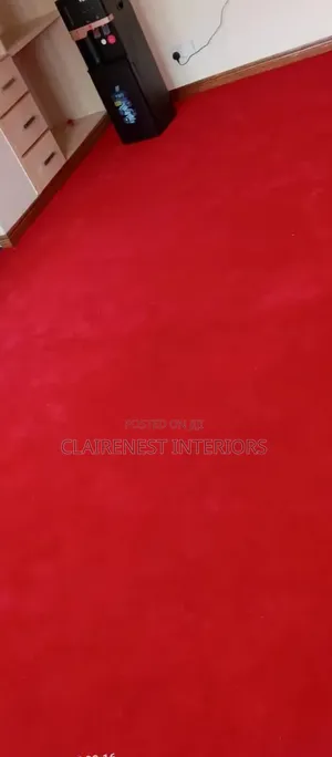 Plain Bright Red USA 8mm Wall to Wall Carpets