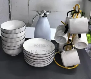 19pc Dinner Set | Cups Plates Bowls Flask