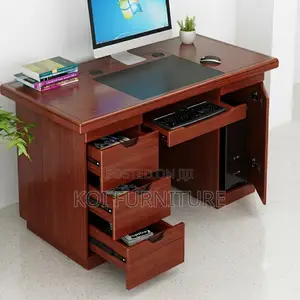Office Desk; 1400mm Mahogany Executive Rectangular Desk