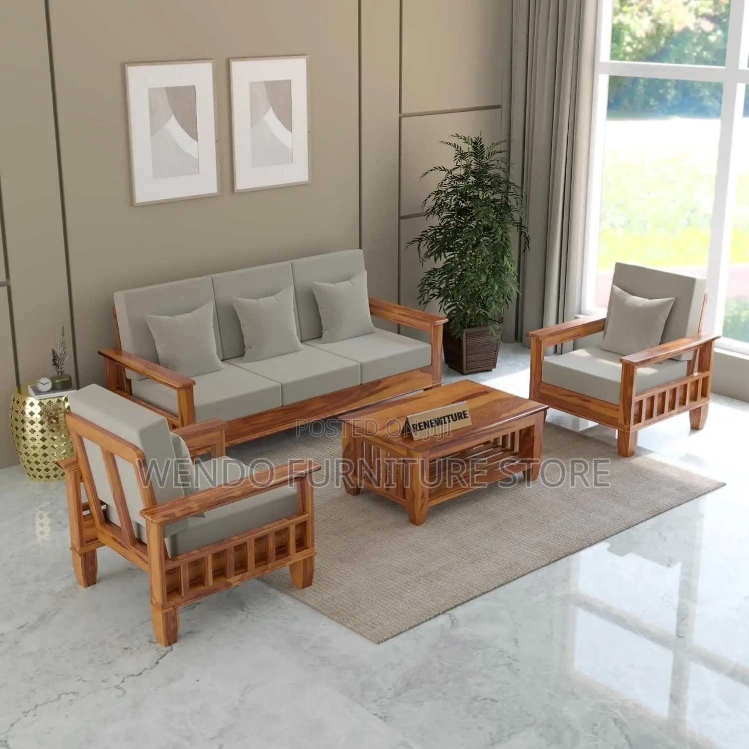 Sofa Set; Six Seaters Modern Rectangular Home Outdoor Sofa Set