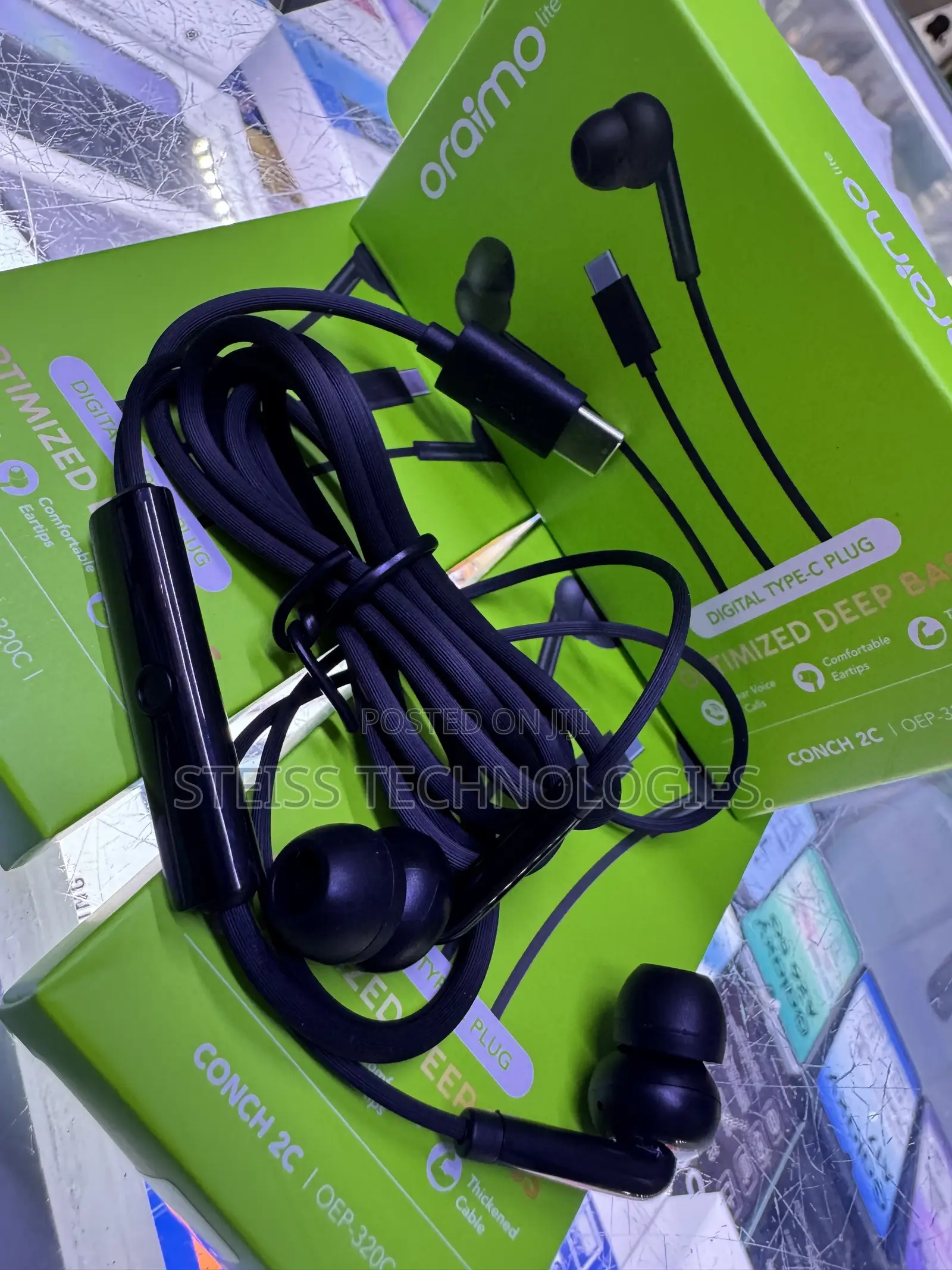 Type C Oraimo Wired Headsets.