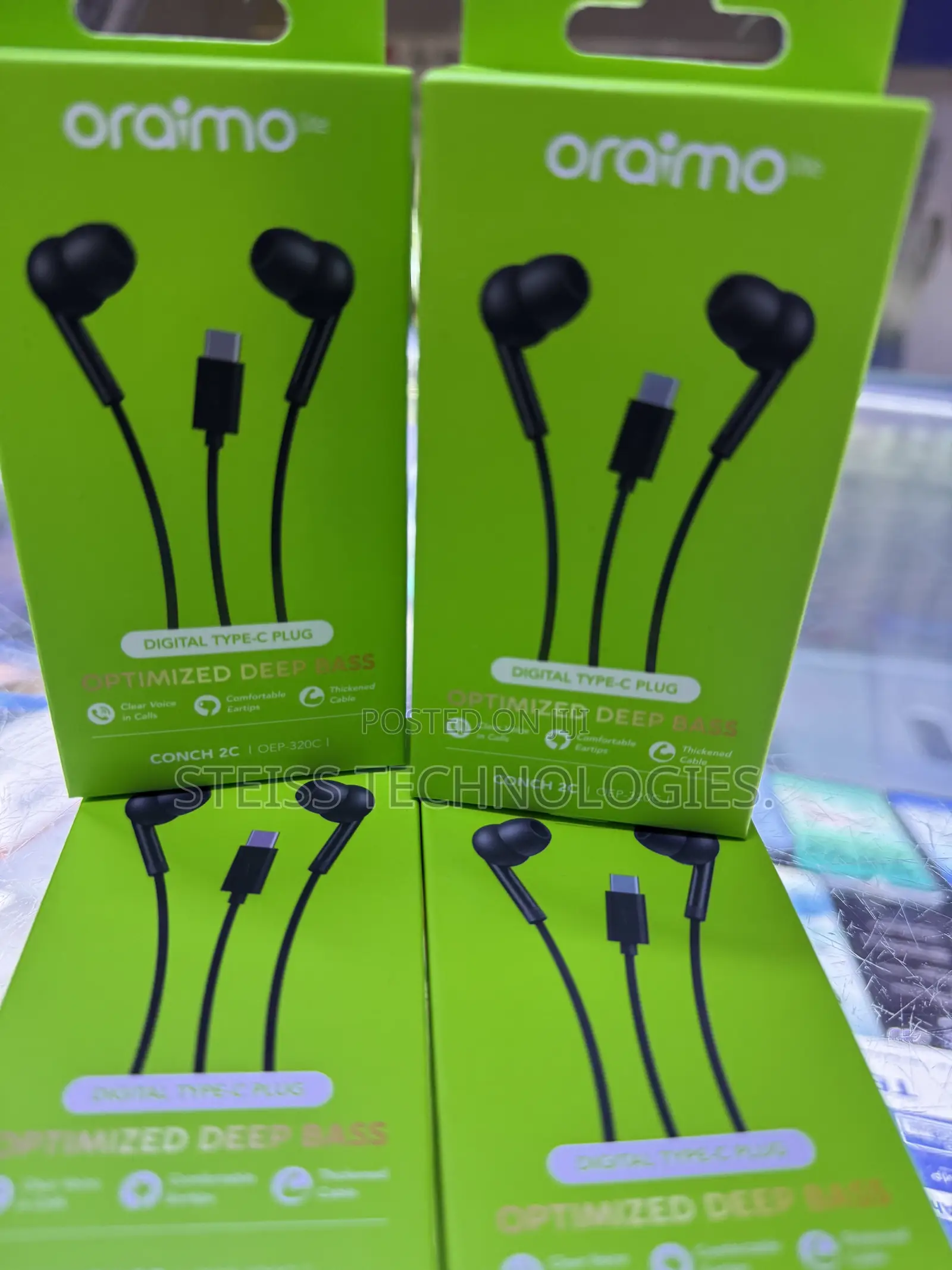 Type C Oraimo Wired Headsets.