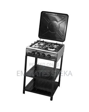 OLELON Free Standing 4 Burners Full Gas Cooker With Shelves