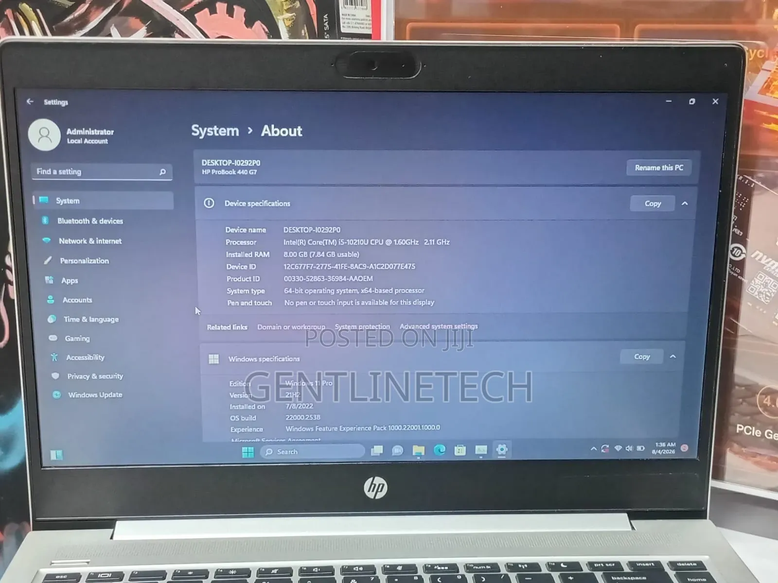 Laptop HP ProBook 440 G7 8GB Intel Core i5 SSD 256GB