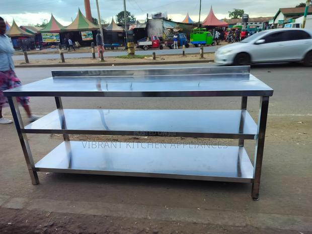 6ft Stainless Steel Three-Tier Kitchen Table - thumbnail 2
