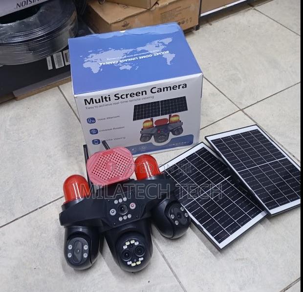 4G 4 Lens Solar CCTV Camera With Siren SIM Card Support - main view