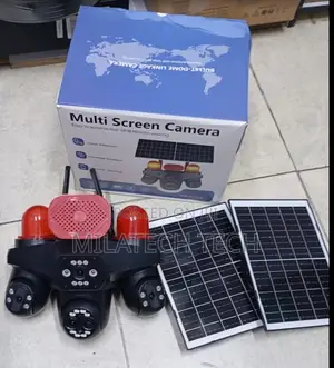 4G Solar PTZ Camera 4 Lens Full Color Night Vision Siren