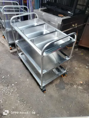 3-Bowl Stainless Steel Medical Trolley