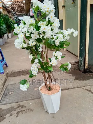 Beautiful Artificial Plants With White or Red Petals