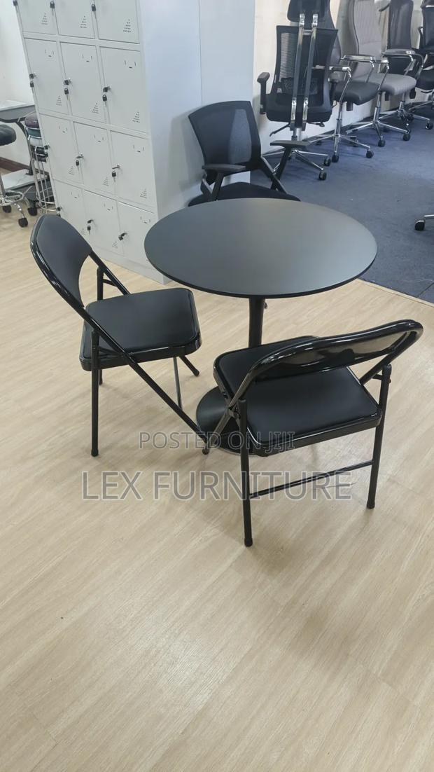 Diameter 70cm Table Plus Two Foldable Chairs - thumbnail 2