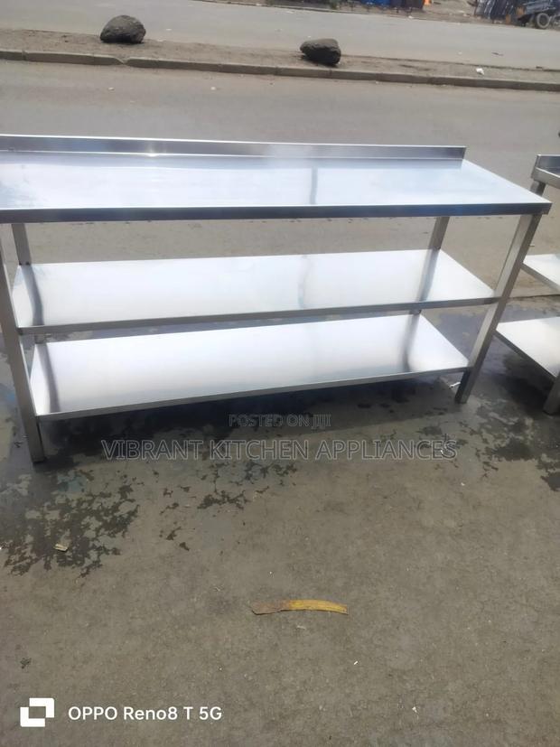 7ft Three-Tier Stainless Steel Table