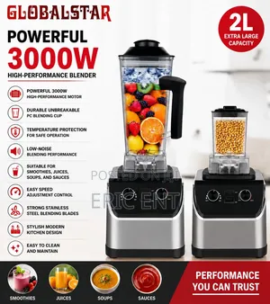 Globalstar 2 in 1 3000W Blender Grinder 2 in Commercial Blender