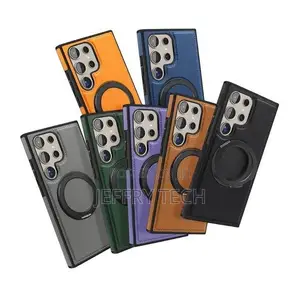 MagSafe PU Leather Back Cover Case for Samsung Galaxy S25 Ultra Ultra
