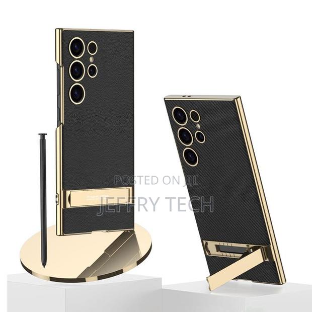 Samsung Kickstand Case for Galaxy S24 Ultra Luxury Plating Gold Edge - main view