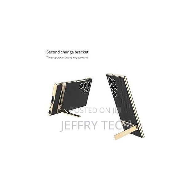 Samsung Kickstand Case for Galaxy S24 Ultra Luxury Plating Gold Edge - thumbnail 4