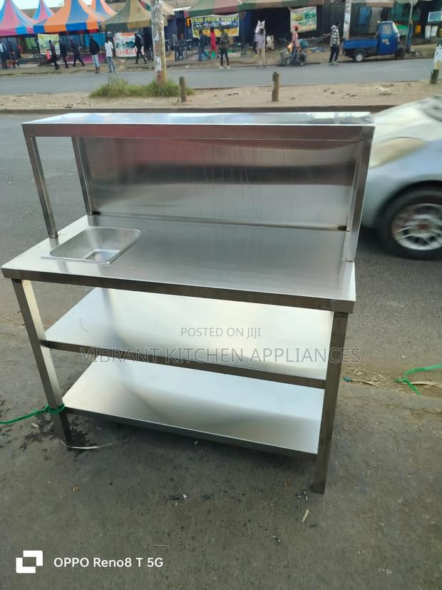 Three-Tier Table With Storage Basin Overshelf - main view