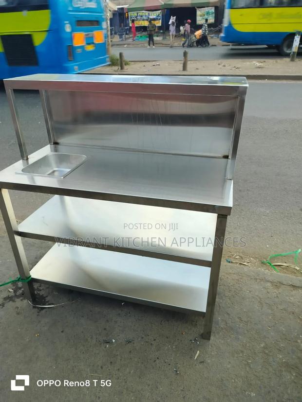 Three-Tier Table With Storage Basin Overshelf - thumbnail 2