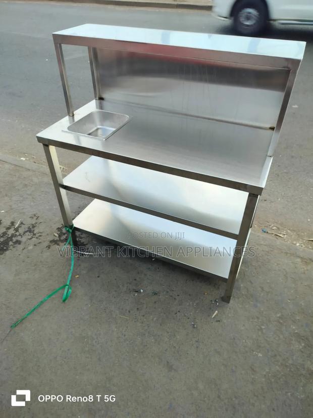 Three-Tier Table With Storage Basin Overshelf - thumbnail 3