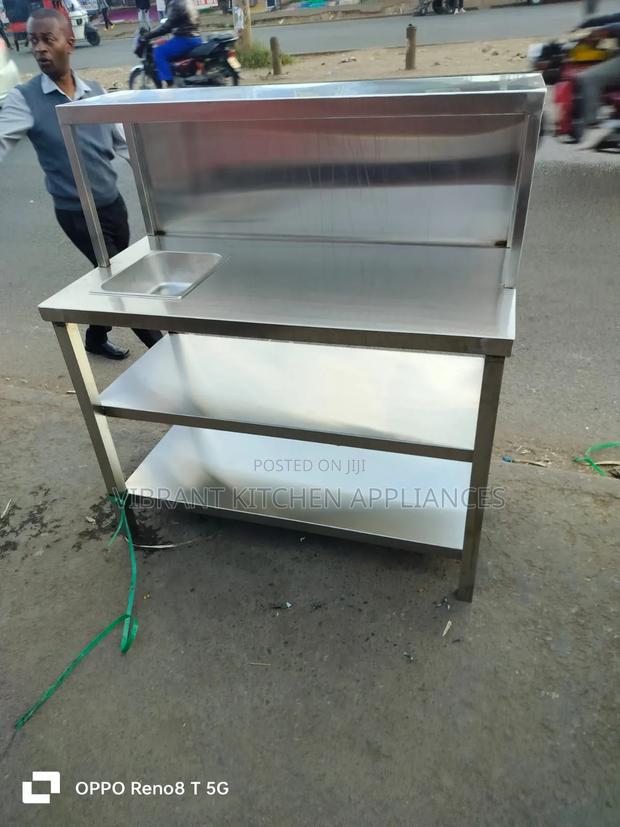 Three-Tier Table With Storage Basin Overshelf - thumbnail 4