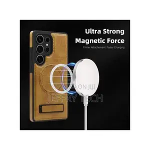 Samsung Galaxy S25 Ultra PU Leather Case Compatible With MagSafe Bui