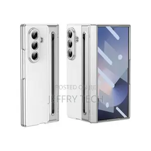 Samsung Galaxy Fold 5 Leather Case - Silver, S Pen Slot, Hinge Camer
