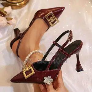 Ladies Elegant, Patent Leather Pointed-Toe Slingback Heel Size 37-42