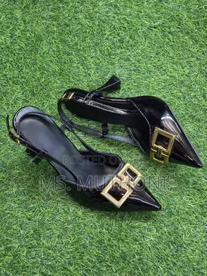 Ladies Elegant, Patent Leather Pointed-Toe Slingback Heel Size 37-42
