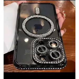Glitter Diamond Transparent Magnetic Wireless Case for iPhone 12 Wirel