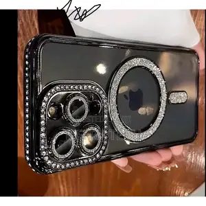 Glitter Diamond Transparent Magnetic Wireless Case for iPhone 12 Wirel