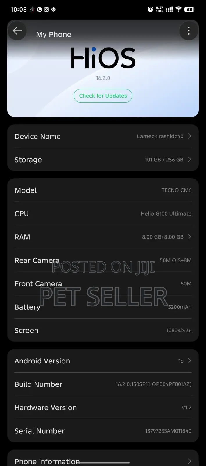 Tecno Camon 40 256 GB Gray