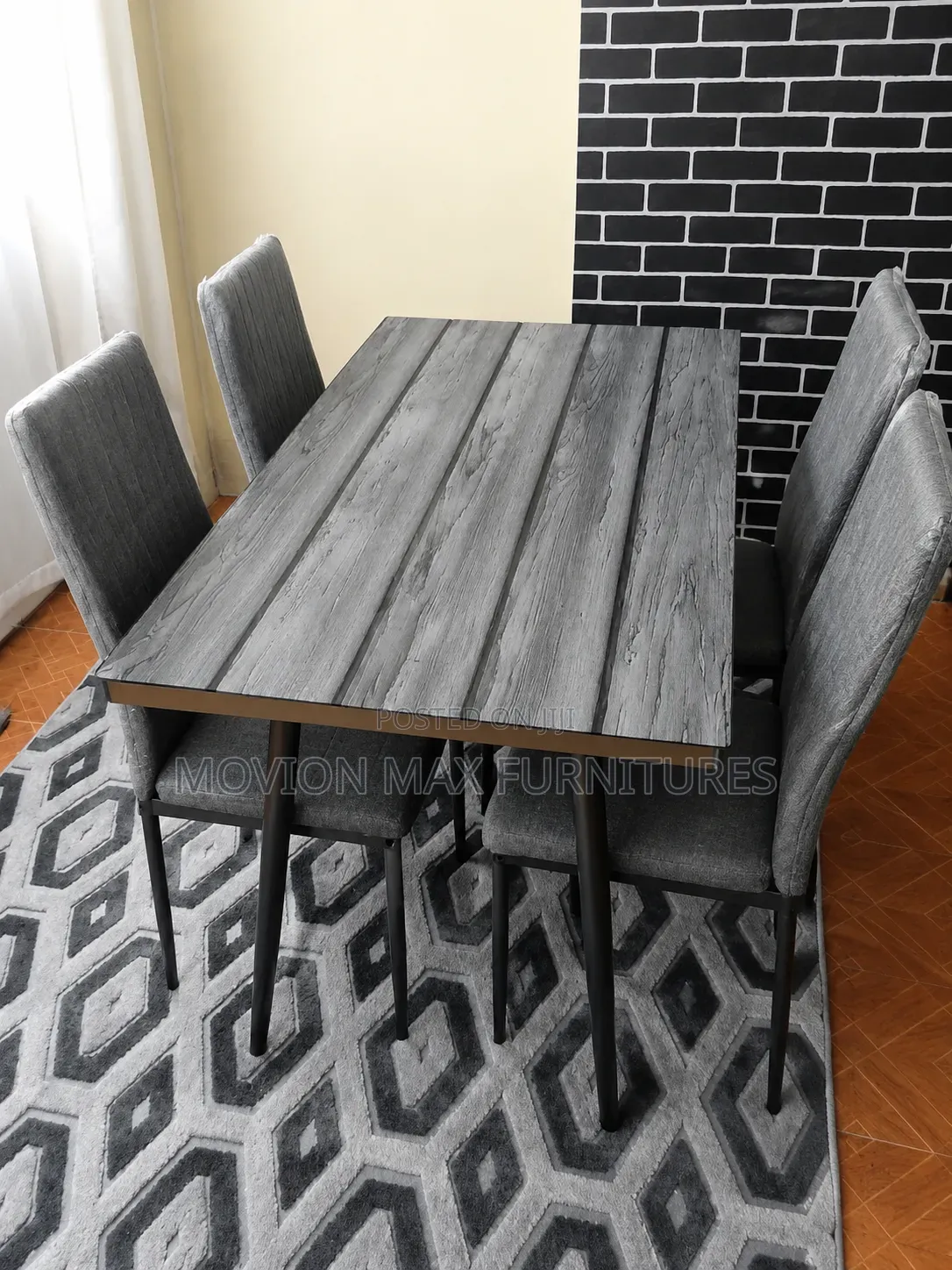 Grey Top Glass Dinning Set
