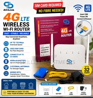 AfriLink DP300 4G LTE WiFi 6 Router – Up to 32 Users