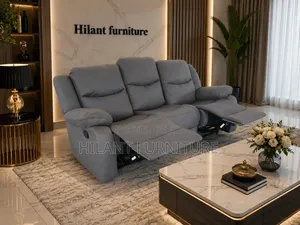 Gray 3 Seater Recliner Sofa.