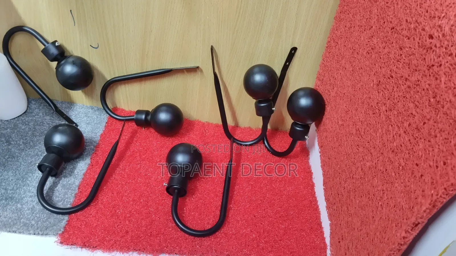 Black and Brown Wall Curtain Holders