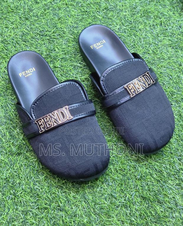 Premium Fendi Roma Jacquard Monogram Slides, Sizes: 37,38,39,40,41