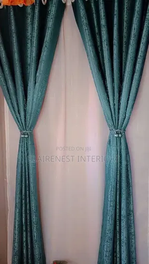 Green and Grey Flawless Finish Window Curtains
