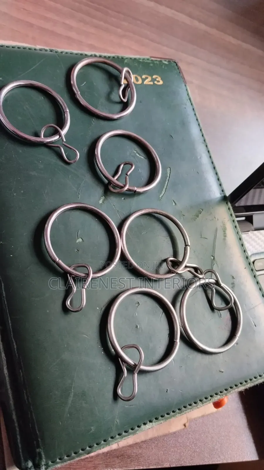 Silver and Black Metallic Heavy Duty Curtain Rings